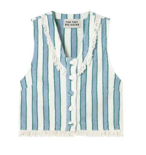 Blue striped vest top