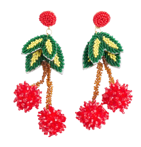 Cherry beaded earrings