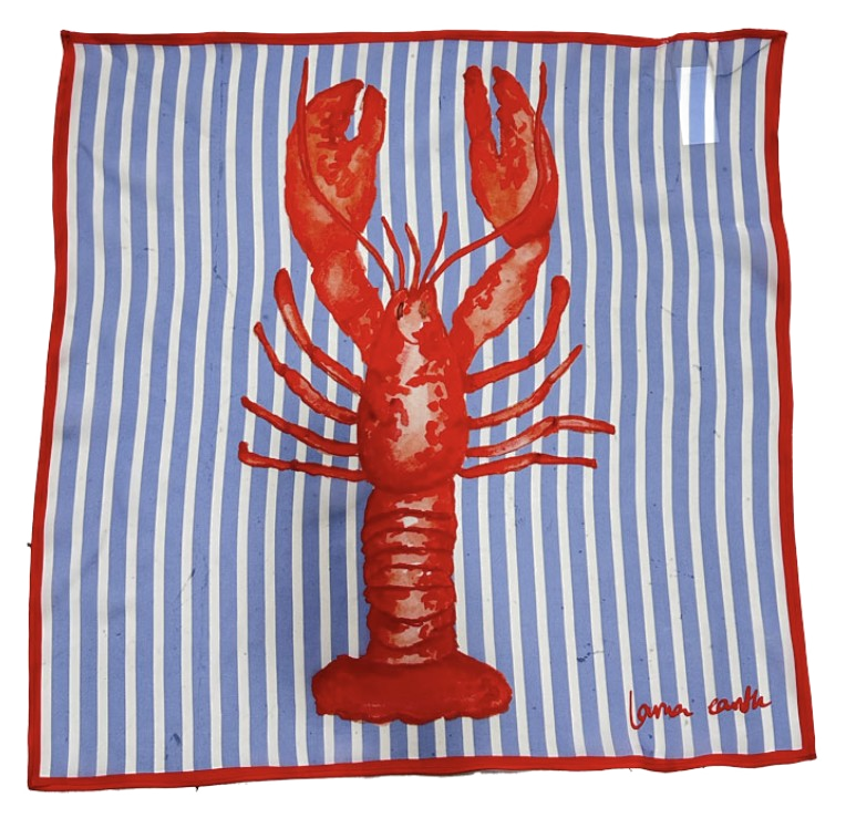 Striped lobster scarf by Lorna Earth