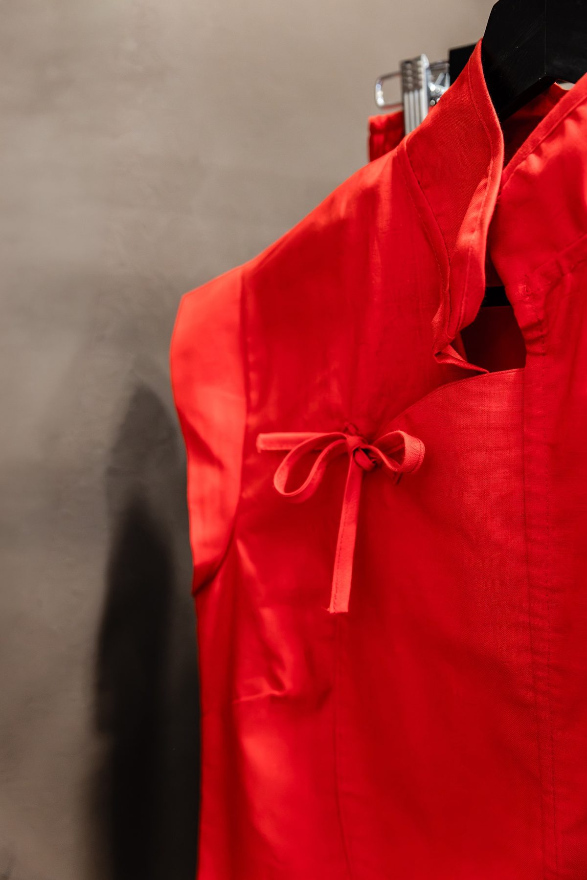 Red Lorna Earth top with a tie-bow detail